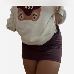 Plaid Mini Skirt in Burgundy